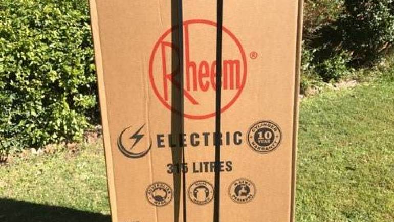 Rheem 315L Electric Hot Water System Delivery