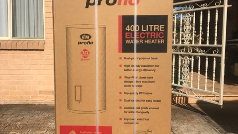 Dux 400T236 400L Electric Hot Water System Delivery