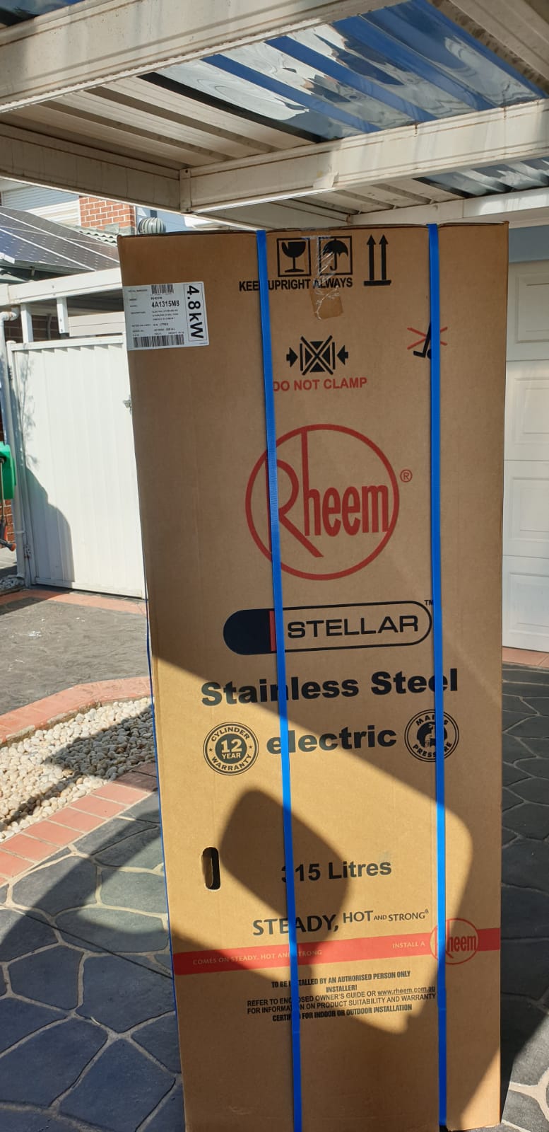 Rheem 4A1315 315L Stainless Steel Electric Hot Water System Delivery