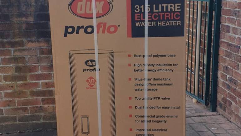 Dux 315T136 315L Electric Hot Water System Delivery